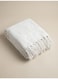 130 x 160 cm 400GSM Cotton Montesa Cotton Throw White Blanket for Sofa and Bed, Boho Tufted Fringed Woven Decorative Cover for Couch Lounge Travel and Picnic