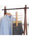 Magic Pants Hangers,Space Saving Closet Hangers 5 Layers Multi Functional Pants Rack   Solid Metal &amp; Wood Heavy Duty Wardrobe Organizer Racks for Clothes Trousers Scarves Ties (1Pack Natural)