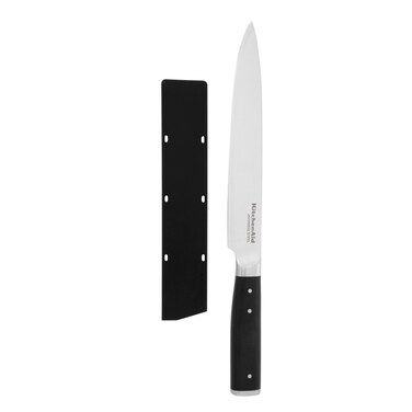 KitchenAid 20cm Slicing Knife with Blade Cover &ndash; High-Carbon Japanese Steel Carving Knife for Meat, Poultry, Ham &amp; Roasts