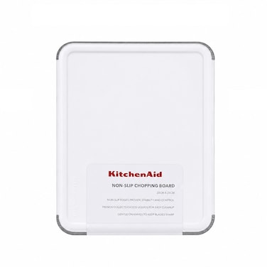 KitchenAid Non-Slip Chopping Board 20x25cm &ndash; BPA-Free Reversible Plastic Cutting Board with Juice Groove