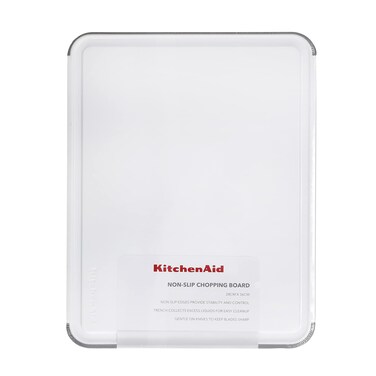 KitchenAid Non-Slip Chopping Board 28x35cm &ndash; BPA-Free Reversible Plastic Cutting Board with Juice Groove