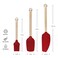 KitchenAid Birch Wood 3-Piece Baking Set &ndash; Heat Resistant Non-stick Safe Silicone Spoon Spatula, Mixer Spatula &amp; Pastry Brush