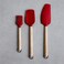 KitchenAid Birch Wood 3-Piece Baking Set &ndash; Heat Resistant Non-stick Safe Silicone Spoon Spatula, Mixer Spatula &amp; Pastry Brush