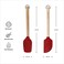 KitchenAid Birch Wood 2-Piece Mini Silicone Spatula Set &ndash; Heat Resistant Non-stick Safe Baking &amp; Mixing Spatulas with Hanging Hooks