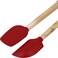 KitchenAid Birch Wood 2-Piece Mini Silicone Spatula Set &ndash; Heat Resistant Non-stick Safe Baking &amp; Mixing Spatulas with Hanging Hooks