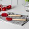 KitchenAid Birch Wood 2-Piece Mini Silicone Spatula Set &ndash; Heat Resistant Non-stick Safe Baking &amp; Mixing Spatulas with Hanging Hooks