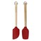 KitchenAid Birch Wood 2-Piece Mini Silicone Spatula Set &ndash; Heat Resistant Non-stick Safe Baking &amp; Mixing Spatulas with Hanging Hooks