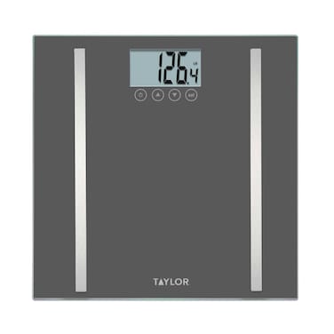 Taylor Digital Body Composition Scale, Bathroom Scale for Body Weight, Measures Body Fat, Body Water &amp; Muscle Mass, 8 User Recognition, Normal &amp; Athlete Modes, FSA HSA Eligible, 400 lb Capacity, Black