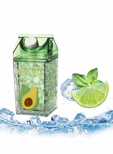 Crushed Ice Cup, Double-layer Thickened Refrigerator Cold Storage Cup Straw Gel Quicksand Iced Cup Crushed Ice Cup, Creative Milk Carton Summer Student Drinking Outdoor Water Ice Cup