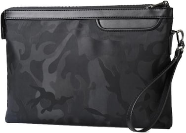 iCozzier Clutch for Men Organizer Wrist Bag Wallet Wrist Hand Purse Organized Handbag, Black
