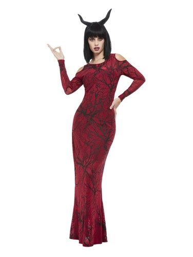 Deluxe Devil Female Cotume, Red, Dre &amp; Horn