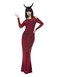 Deluxe Devil Female Cotume, Red, Dre &amp; Horn