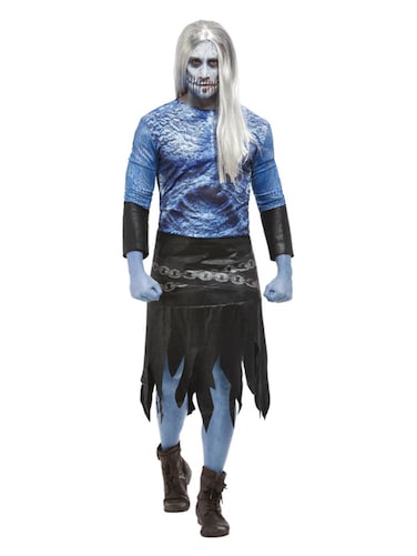 Winter Warrior Zombie Cotume, Blue, Top, kirt &amp; Cuff