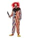 Creepy Clown Costume, Red &amp; Blue, All In One, Neck Ruffle &amp; Mask