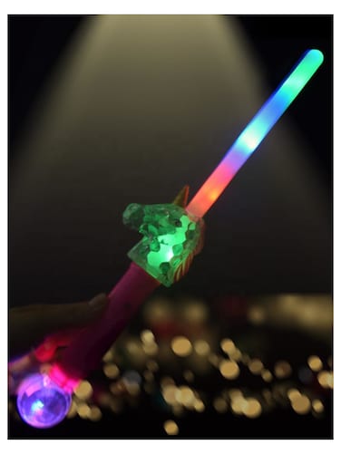 LED Light Up Unicorn Wand 38cm Batteries Included