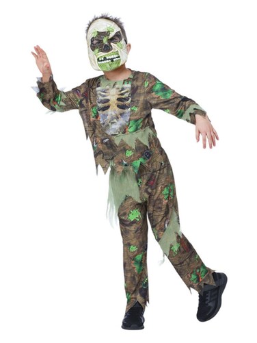 Deluxe Bug Zombie Costume Top, Trousers &amp; EVA Mask