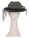 Gothic Distressed Linen Style Trilby Hat Grey