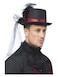 Vampire Top Hat with Veil &amp; Feathers
