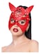 Fever Red Mock Leather Devil Mask