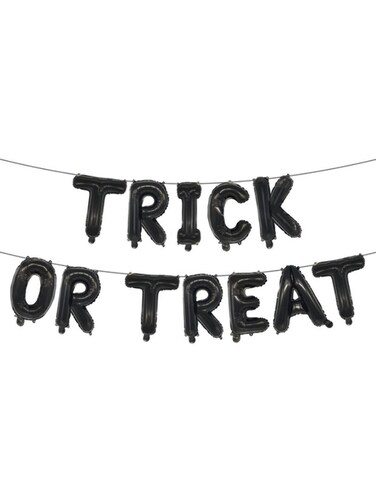 Trick or Treat Foil Balloon Letter Garland with Ribbon