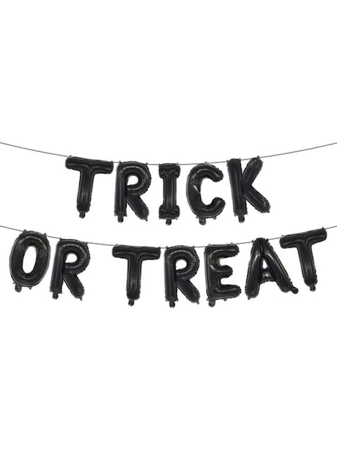 Trick or Treat Foil Balloon Letter Garland All Black