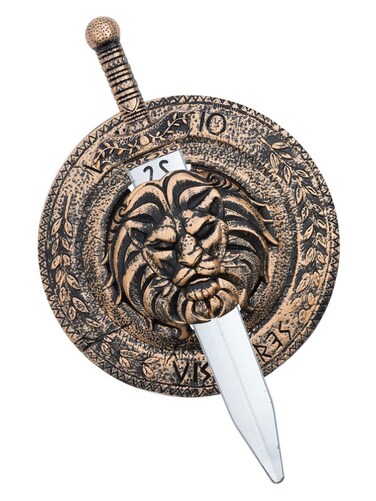 Gladiator Lion Shield 49cm &amp; Sword 48cm