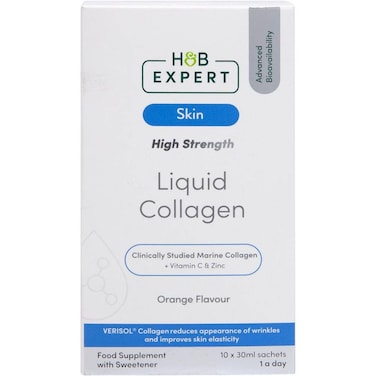 Holland &amp; Barrett Expert Marine Collagen Orange Liquid 10 Sachets