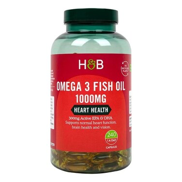 H&amp;B Omega 3 Fish Oil 1000Mg Capsules 240S