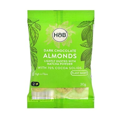 H&amp;B Dark Chocolate Almonds 30G