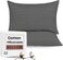 MUSA 100% Cotton Stripe Pillowcases with Envelope Closure - Grey (50 x 90cm, Set of 2)