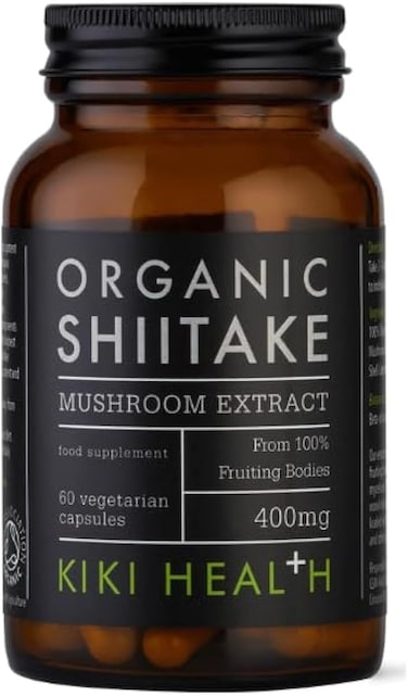 Kiki Health Organic Shiitake Mushroom Extract, From 100% Fruiting Bodies, 60 Vegetarian Capsules