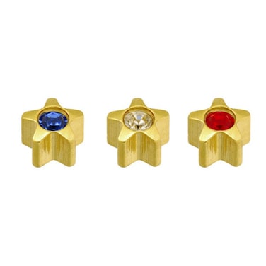 Caflon Singles Shapes Star With Stone Gold Plated Earring   Assorted Stone Color
