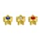Caflon Singles Shapes Star With Stone Gold Plated Earring   Assorted Stone Color