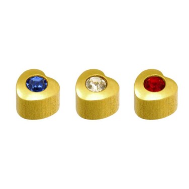 Caflon Singles Shape Stone Heart Gold Plated Earring   Assorted Stone Color
