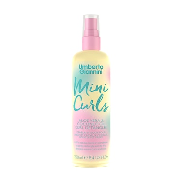 Umberto Giannini Mini Curls Detangler Spray 250ml   96% Natural Leave-In Detangling Spray for Kids   Anti-Frizz, Smooths Knots   Aloe Vera & Coconut Oil   6 Months+   Vegan