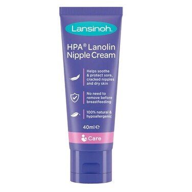 Lansinoh 100% HPA Lanolin Nipple Cream For Sore Nipples &amp; Dry Cracked Skin 40ml