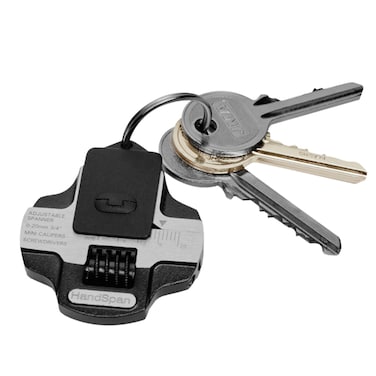 True Utility HandSpan Multi-Tool Keychain, Adjustable Mini Spanner (0&ndash;20mm), Phillips &amp; Flat Screwdrivers, Built-in Calipers, Compact EDC Pocket Tool &ndash; TRU-203