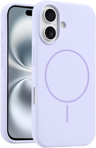 Silicone Iphone 17 Purple Luxury Magnetic Compatible For Iphone Series &ndash; Shockproof, Slim Fit, Soft-touch Protective Cover With Magnetic Wireless Charging Support