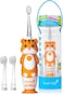 Brush-Baby Wildones Kids Electric Rechargeable Toothbrush, 1 Handle, Brush Head, USB Charging Cable, For Ages 0-10 (Tiger)