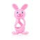 Brush-Baby - Bobbie Bunny Teether Toy, Rose Pink - Fun, Engaging, Sensory Teething Toy For Babies 0-3 Years - BPA Free, Soft Silicone - For Gum Relief &amp; Oral Development