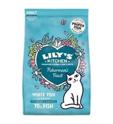 Lily's Kitchen Fisherman's Feast White Fish &amp; Salmon Adult Dry Cat Food- 800g