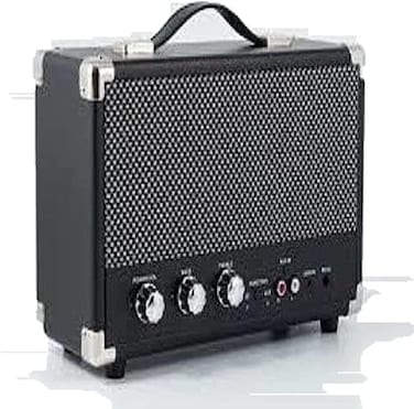 GPO Westwood Retro Bluetooth Speakers, 25 Watt Portable Speaker With Subwoofer, RCA Input, Retro Grille, Carry Handle, Black