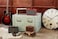 GPO Westwood Retro 25 Watt Speaker With Subwoofer, RCA Input, Bluetooth With Retro Grille And Carry Handle - Cream &amp; Tan