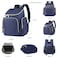 Little Story Georgia Diaper Bag wt Changing Pad &amp; Stroller Hooks - Navy Blue
