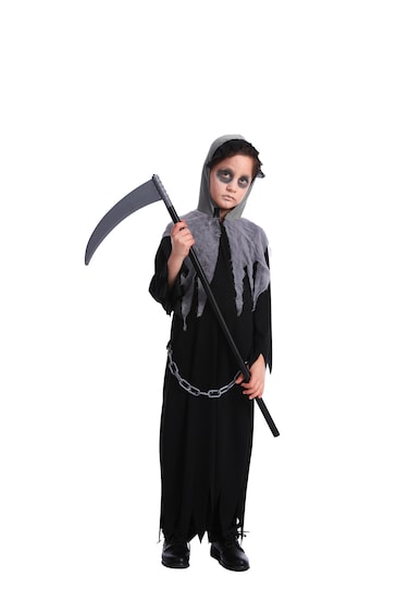 Grim Reaper Skeleton Boy Costume M