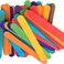 50 Jumbo Wooden Craft Lollipop Sticks Colours Mixed 150mm X 19mm Giant Lolly Sticks - Bright Coloured - Primary School Supplies - Garden Plant Identifier