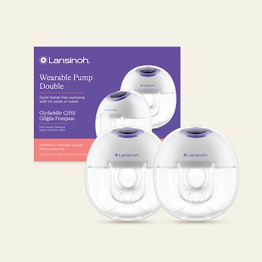 Lansinoh Wearable Double Pump, 4 Pumping Modes, 9 Suction Levels - Hands Free Portable &amp; Quiet Pumping- LED Display