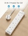 LENCENT 5M Extension Lead with USB Slots, 4 Way Outlets Power Strip with 4 USB Ports, Multi Power Plug Extension with 5M Braided Extension Cord for Home Office, 3250W 13A
