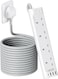 LENCENT 5M Extension Lead with USB Slots, 4 Way Outlets Power Strip with 4 USB Ports, Multi Power Plug Extension with 5M Braided Extension Cord for Home Office, 3250W 13A
