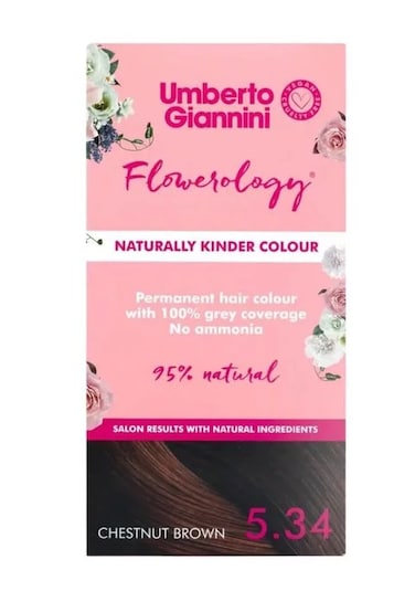 Umberto Giannini Hair Colour Flowerology Naturally Kinder Vegan Colour - Chestnut Brown (5.34) - 50ml